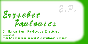 erzsebet pavlovics business card